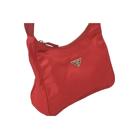 Prada Hobo Handbag One Shoulder Nylon Red - Picture 5 of 9
